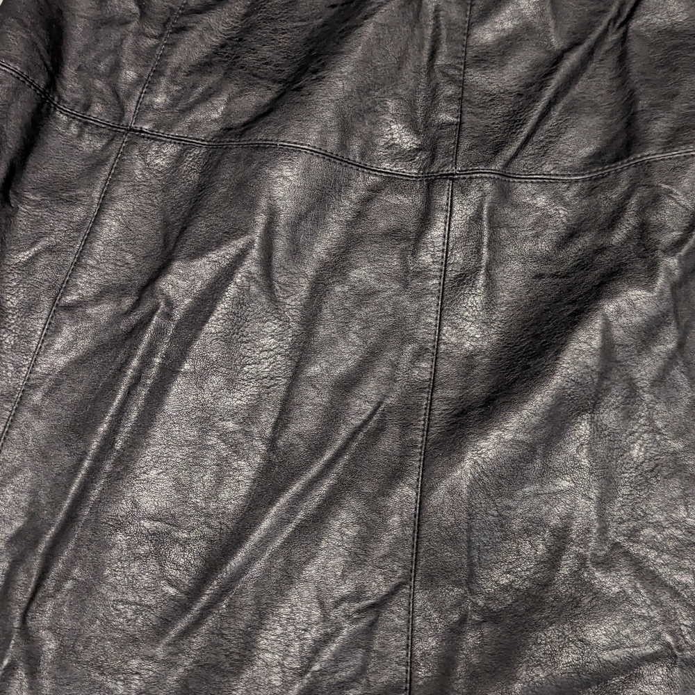 NWOT Vegan Leather A-Line Skirt with Snap Closure - Picture 9 of 9